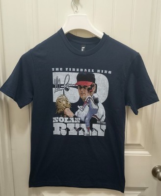 500 Level Nolan Ryan T Shirt Mens Medium Navy Blue The Fireball King MLBPA New