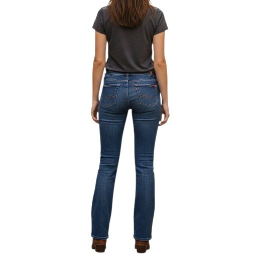 7 For All Mankind Straight Leg Jeans Womens 30 (Measures 32X31) Med Wash Retro