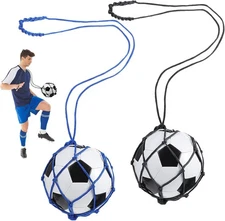 2 Pcs Football Kick Trainer Bags Solo Soccer 25.6 inches, black/bule 