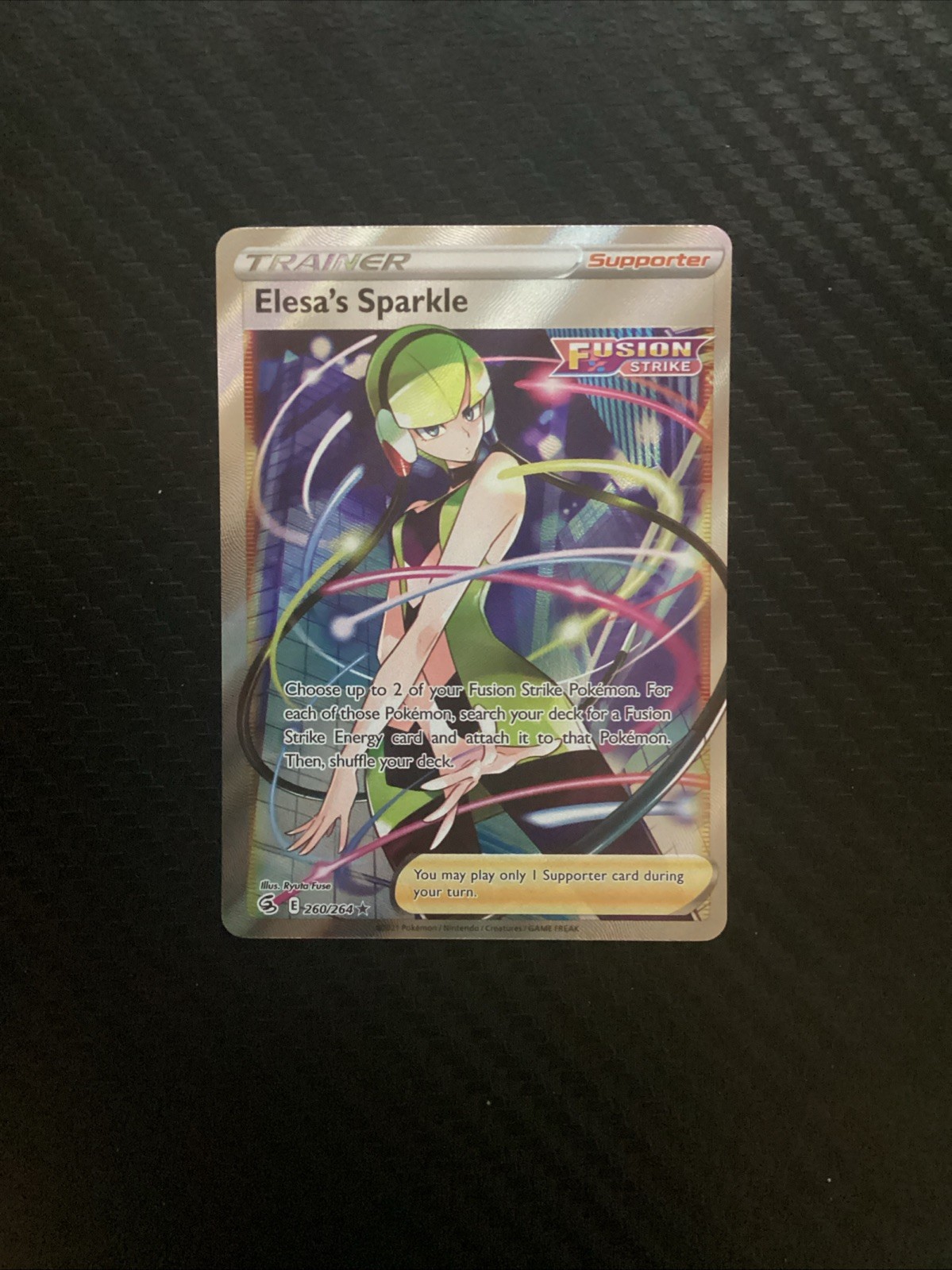 Elesa’s Sparkle 260/264 Full Art Trainer Pokémon Fusion Strike NM