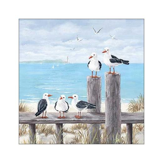 Ambiente 33cm 3-Ply Paper Napkins 20pcs - Seagulls on the Dock