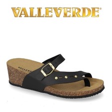 Valleverde Ciabatta Donna Infradito VG1306R Nero Infra-alluce con zeppa