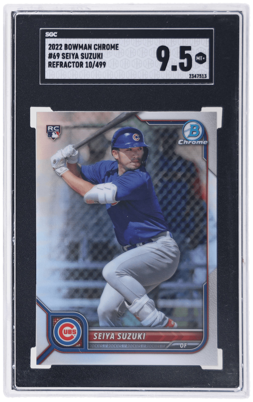 2022 Bowman Chrome Seiya Suzuki Refractor #69 /499 SGC 9.5 Rookie RC