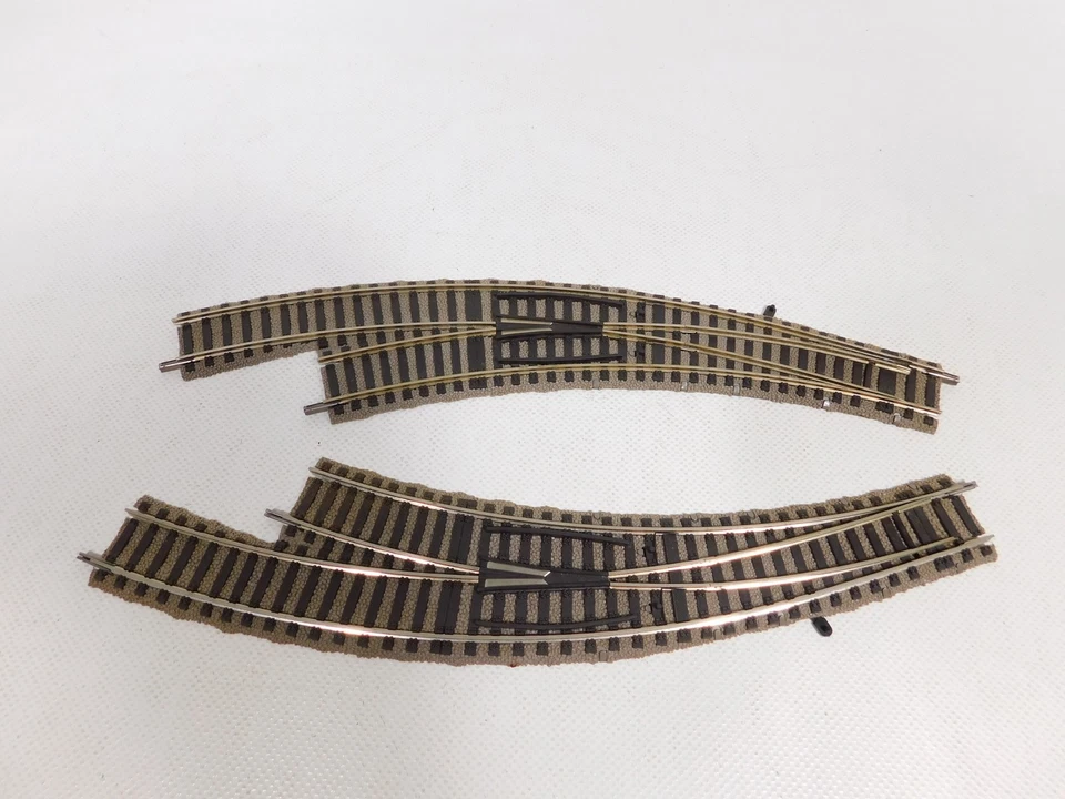 DO26-0.5# 2X Fleischmann Profi Track H0 DC Curved Switch 6142 L 6142 R Very Good - Image 2 of 3
