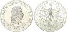 5 Mark Schiller Gedenkmünze 1955 F  Erstabschlag/kleine Kontaktstellen (46950)
