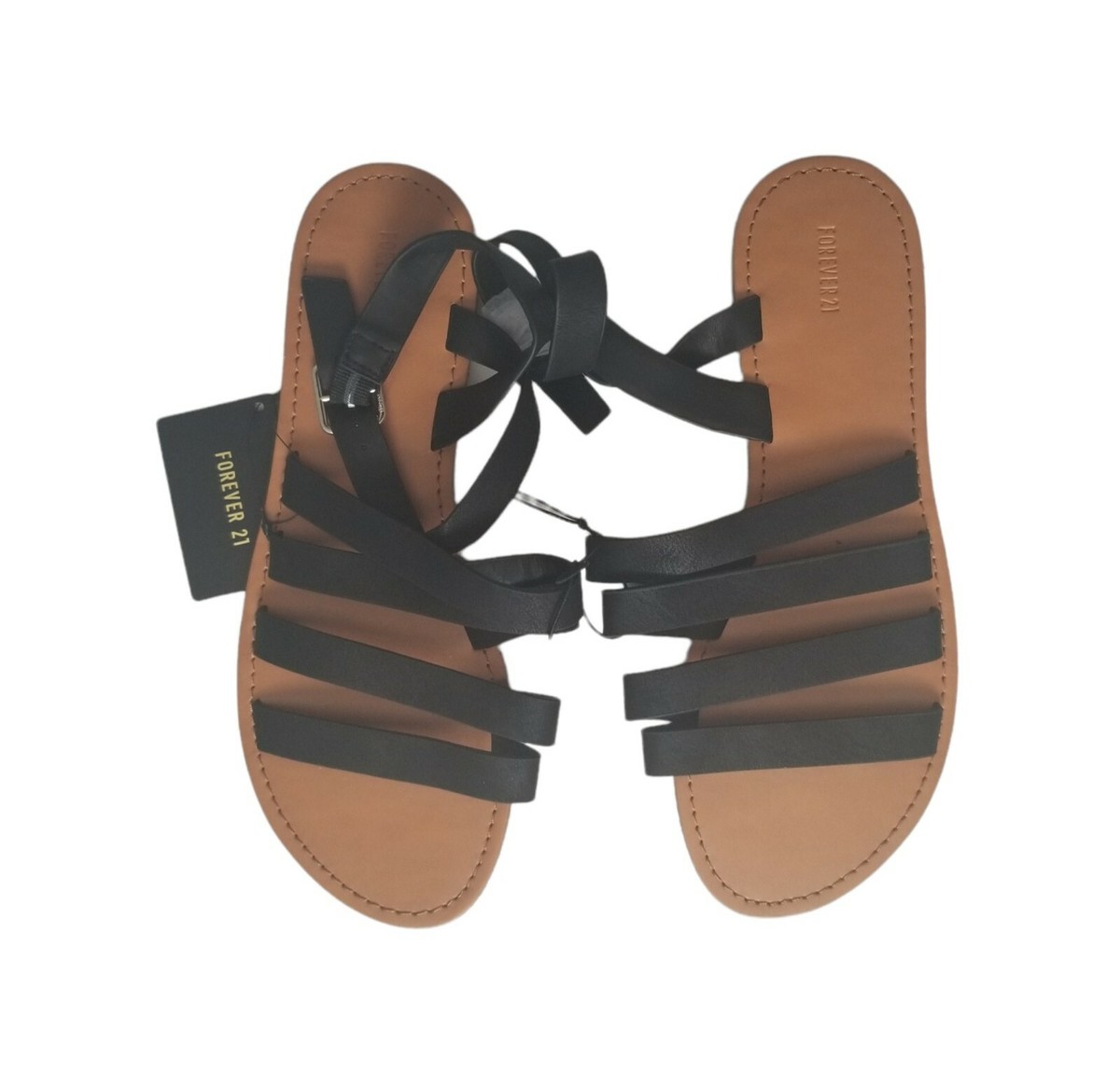 NWT Forever 21 Gladiator Style Sandals Size Faux Leather Ankle