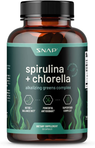 USDA Organic Chlorella Spirulina Capsules - Green Superfoods for Heart Support,  - Picture 1 of 12