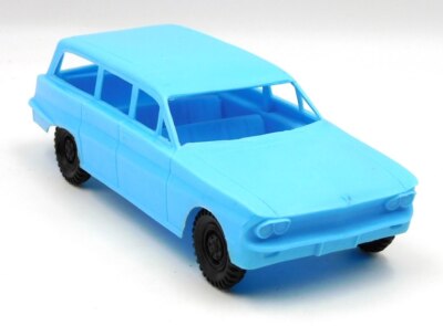 William Mennella Rambler in gomma plastica celeste model car