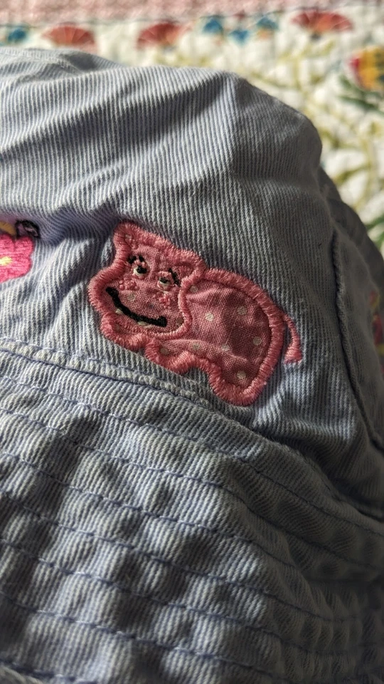 Sombrero de sol reversible REI púrpura animales de zoológico niñas niños pequeños talla única Foto 2 de 4