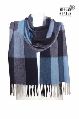 Oates Cashmere scarf Kintyre Blue 