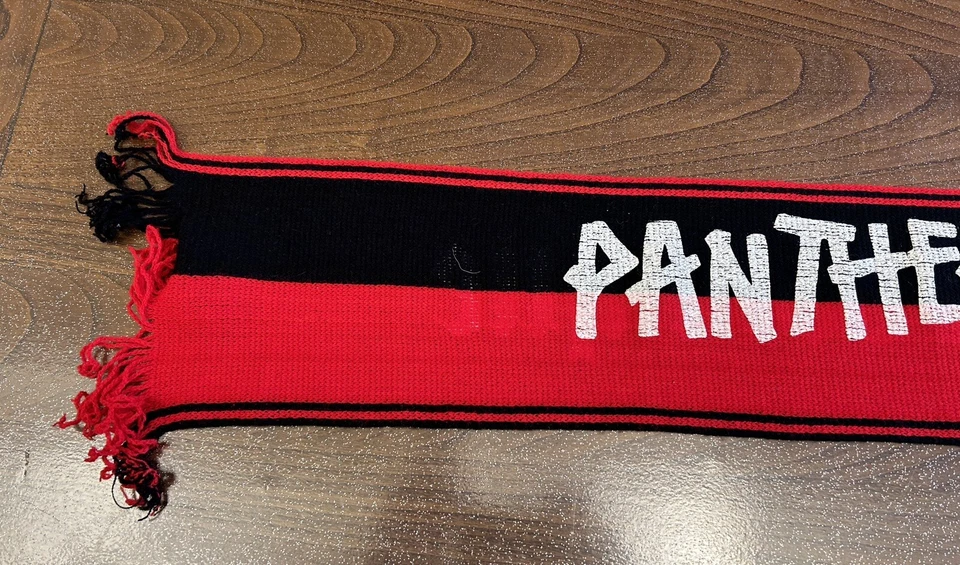 Sciarpa Lucchese Panthers Front Anni 90 Bufanda Scarf Unica Con Errore Di Stampa - Immagine 2 di 4