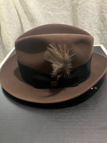 STETSON Fedora Royal 75 Walnut 6 6 3/4 Brim 2 New in box - Picture 3 of 12