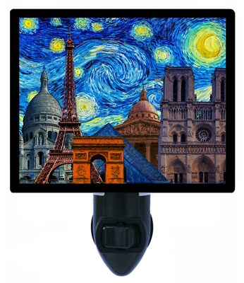 Vincent Van Gogh Decorative Photo Night Light, Paris Starry Night, France