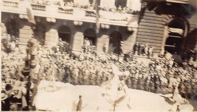 Antique 1927 Charles Lindbergh Parade Float Cathedral Photo New York City Paris