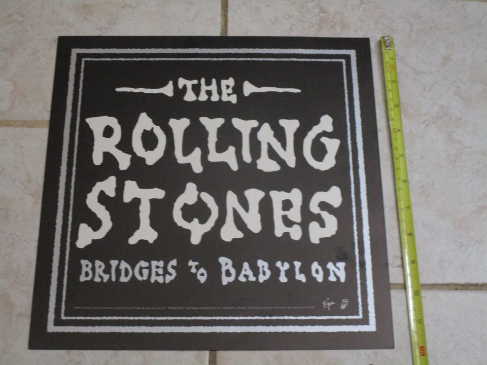 Rolling Stones Bridges To Babylon 1997 Promotional 12"x12" Album Cover Print Fla - Image 4 of 4