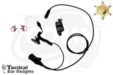 Quick Release Police Earpiece Coyote Lapel Microphone MA-Com P7200 P5100 Jaguar