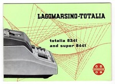Manuale Istruzioni Originale per Calcolatrice Lagomarsino Totalia 8341 e 8441 Vintage
