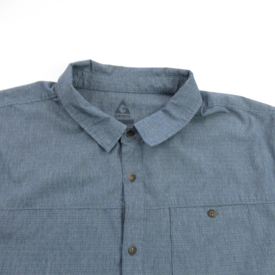 Рубашка мужская Gerry размер XL с коротким рукавом на пуговицах спереди синяя легкая для походов - Изображение 2 из 4