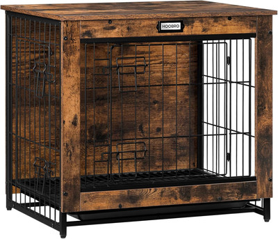 Dog Crate Furniture, 25.5'' Small Dog Kennel Indoor, Wooden Dog Crate with Pull-O