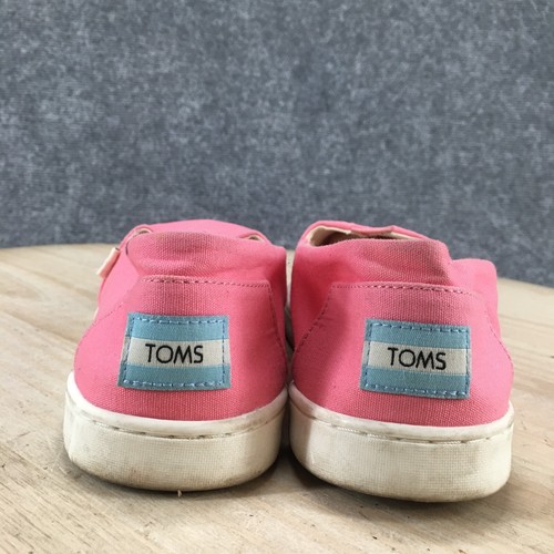 Toms Shoes Youth 6 Womens 7.5 Belmont Slip On Flats Comfort 10017386 Pink Canvas - Picture 12 of 20