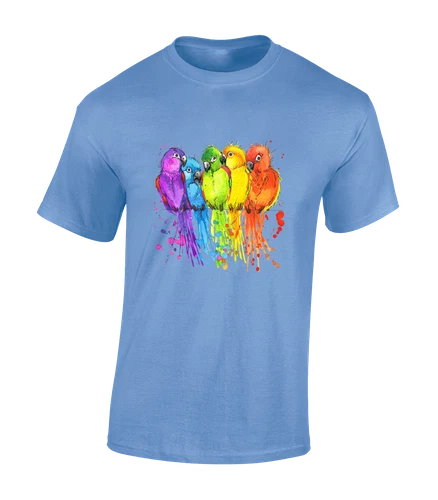 Paintsplash Parrot Cool Animal Lover Fashion Design Unisex T-Shirt - Picture 3 of 9