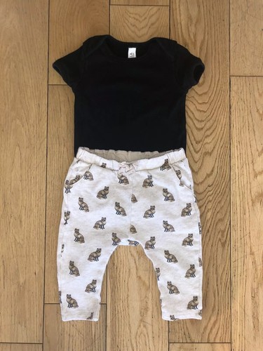 Zara Baby Girl Pantalones Con Impresión De Zorro brillo y negro superior de  una pieza Traje | eBay