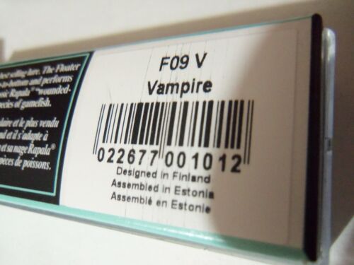 1 señuelo Rapala Minnow F9 Vampire nuevo en paquete - Imagen 7 de 7