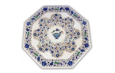 42" Peacock design white Marble coffee dining Table Top decor Inlay Handmade