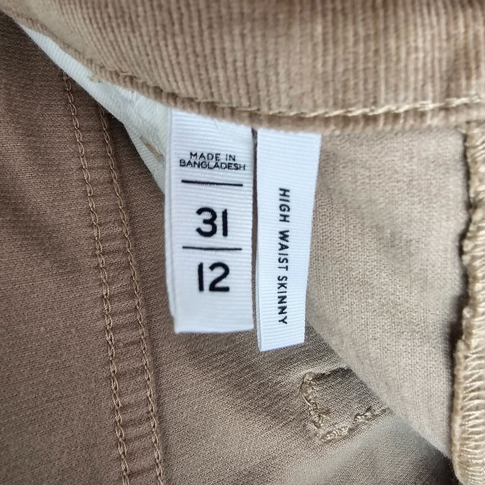 Loft High Rise Skinny Tan Cords Womens 31x29 Stretch Cotton Corduroy