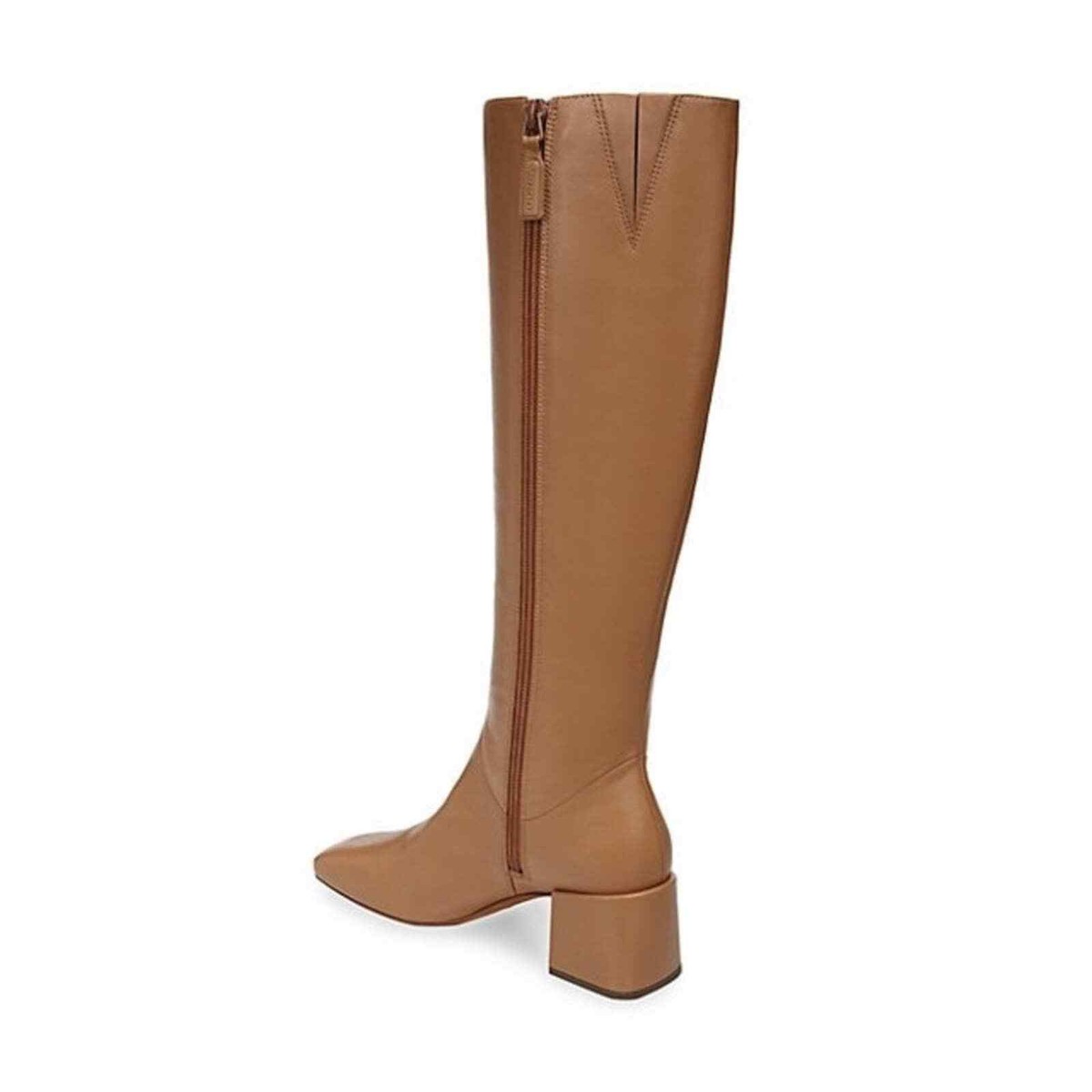 NWT Vince Kendra Knee High Lambskin Leather Heeled Boots in Tan