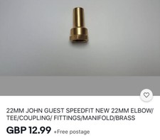 John Guest Jg  Brass  Fitting 22mm x 3/4 in BSP Female