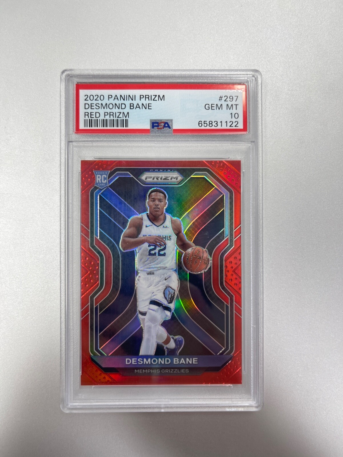 2020 PANINI PRIZM DESMOND BANE RC 010/299 PSA 10 GEM RED PRIZM MEMPHIS GRIZZLIES