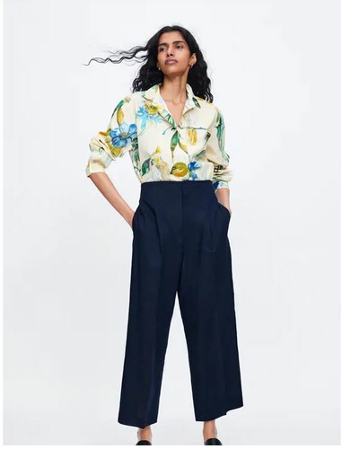 Cullotes Wide Leg Pleated Trousers Size 