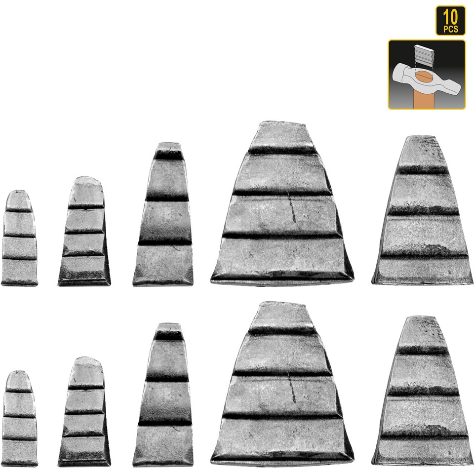 DIYEAH Runder Keilsatz 50 Stück - Für Äxte & Hämmer 8-16mm Stahlkeile