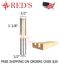 Tideway Carbide PRO LC01020808 1/2" X 1-1/8 straight 1/2" shank router bit