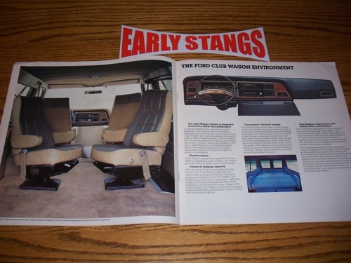 1985 FORD ECONOLINE VAN CLUB WAGON UNCIRCULATED ORIGINAL CAR SALES BROCHURE - Picture 5 of 9