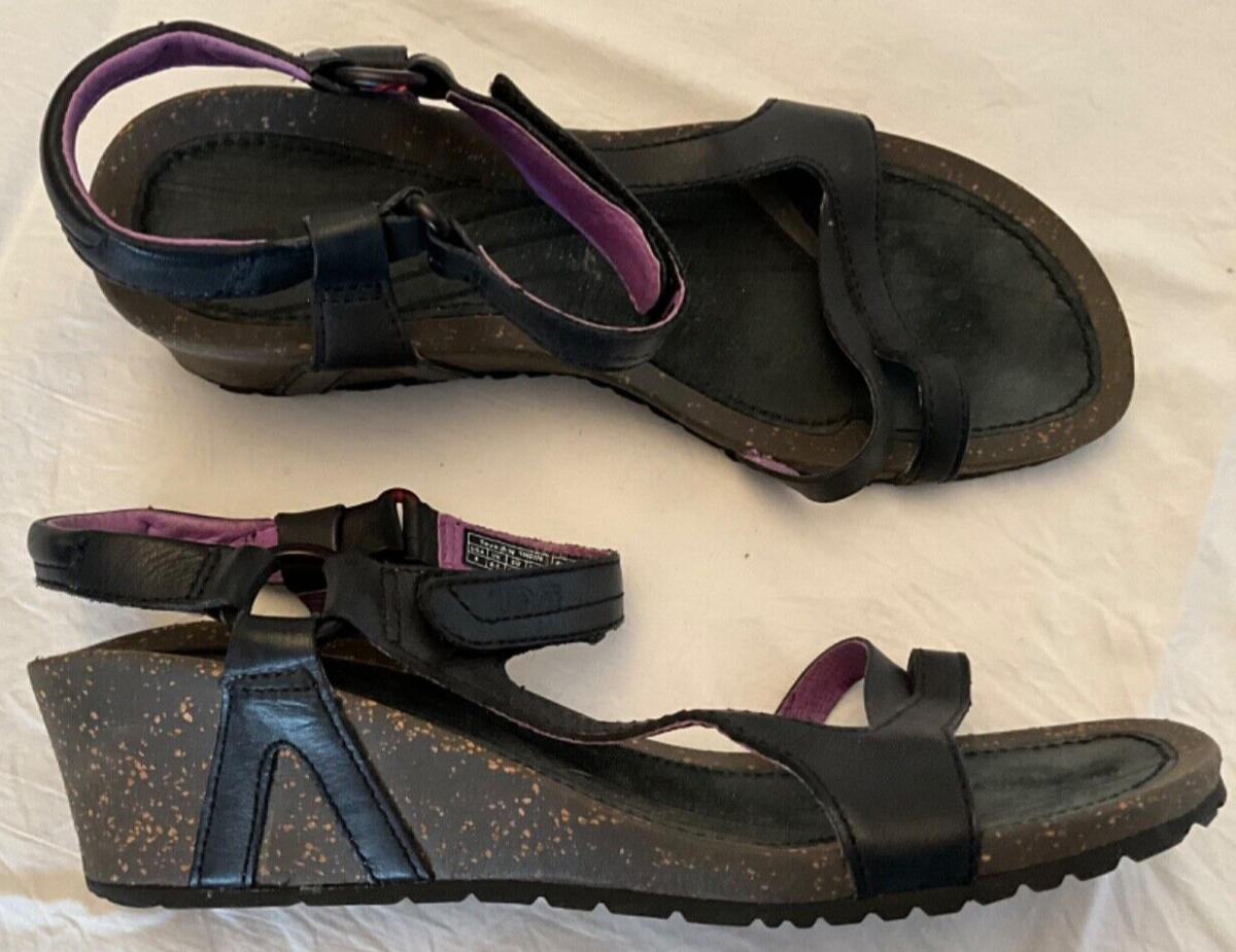 Black Leather Teva’s Size 8 Teva Cabrillo Wedge 1001027 Women main image 4