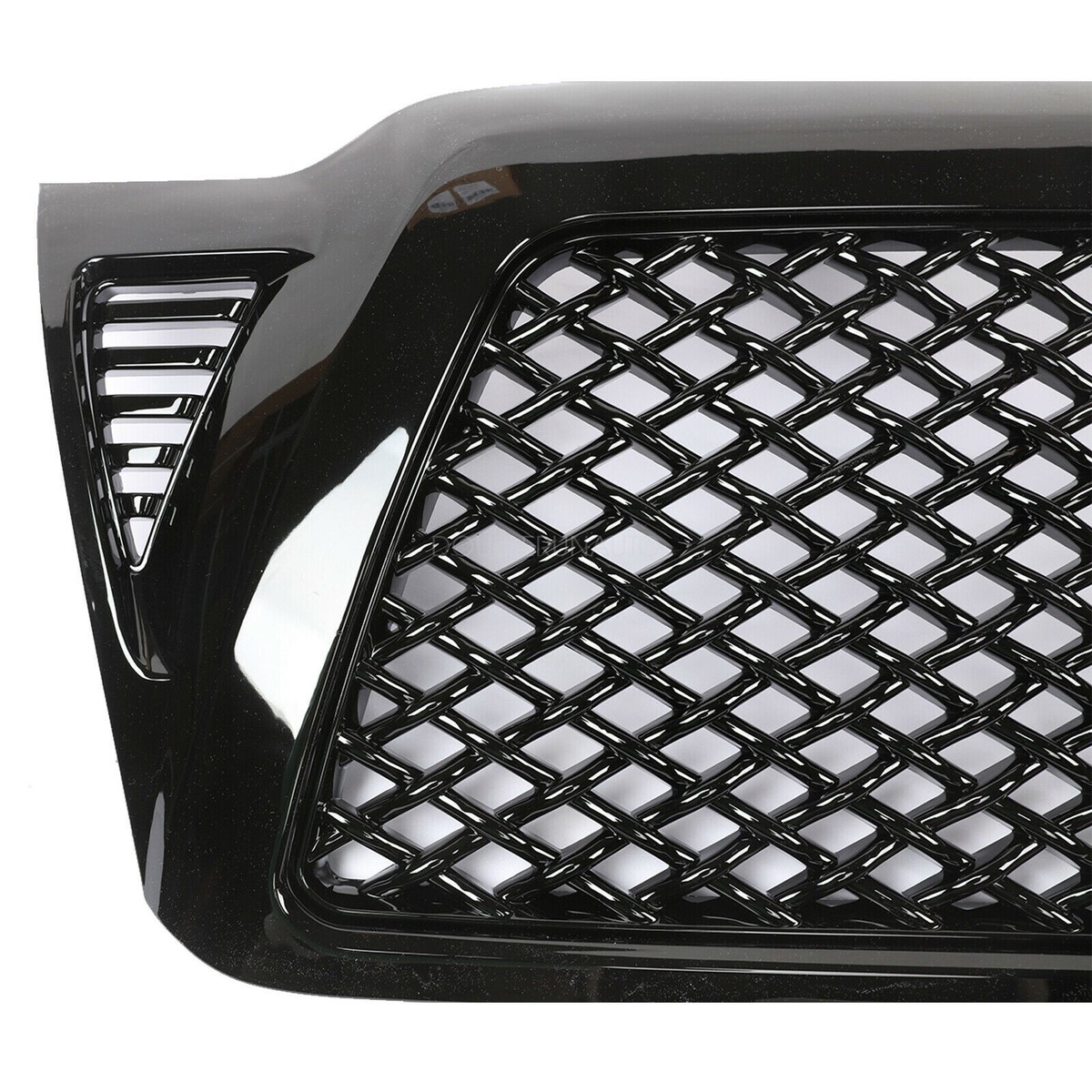 For 05-09 Toyota Tacoma Horizontal Gloss Blk Front Bumper Hood Grill