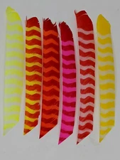 Trueflight Full Length Bright Stripes Feathers, Dozen Packs