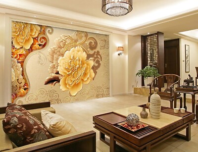 3D Retro Peony ZHUA4439 Wallpaper Wall Murals Removable Self-adhesive Ann