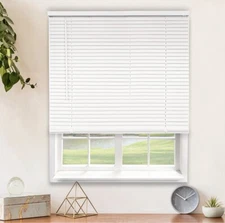 CHICOLOGY Horizontal Window Blinds, White, 56.75" W X 48" H Cordless