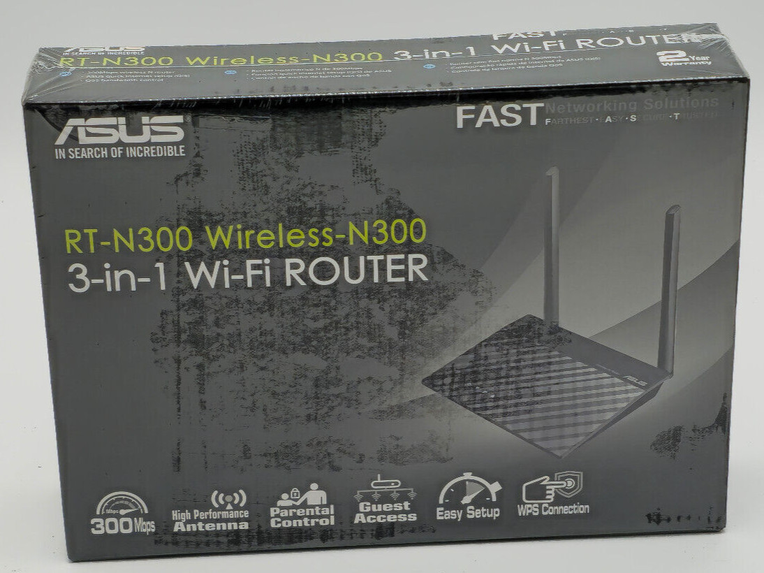 ASUS RT-N300 Wireless-N300 3-in-1 WiFi Router BRAND NEW SEAL
