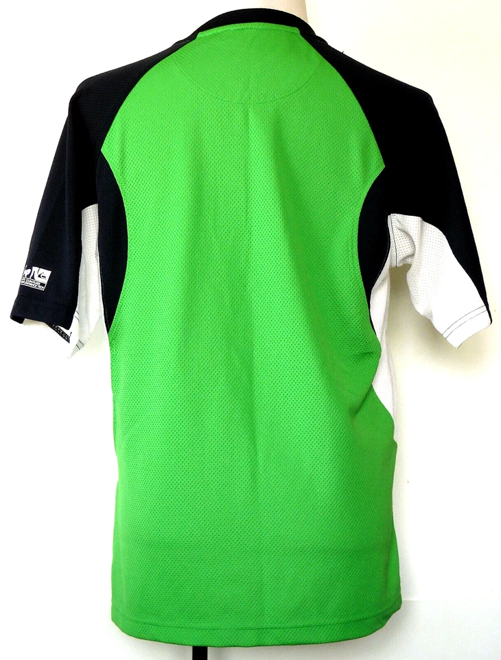 Camisa Elite Quiksilver Performance Tech Verde y Azul Marino Malla Poliéster S/S M Foto 3 de 4