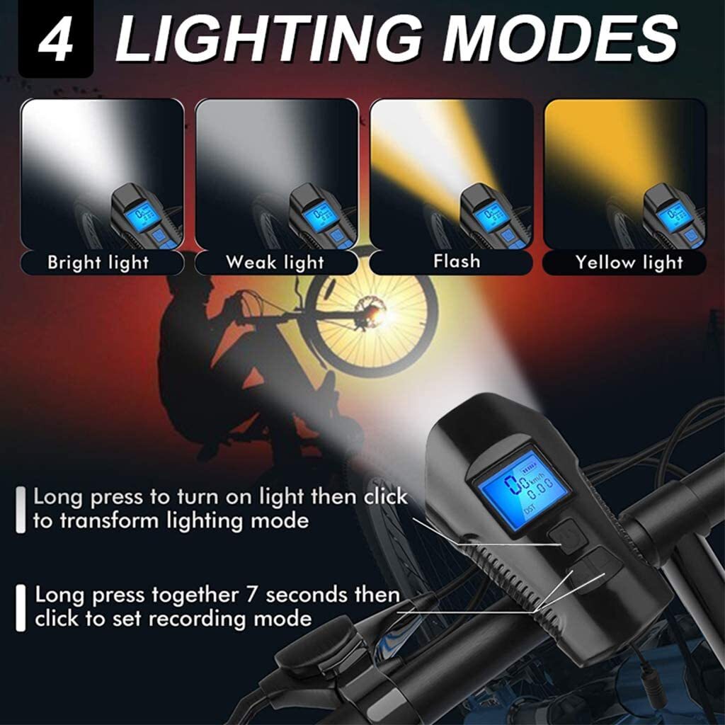 Front Bike Light USB Rechargeable Bike Light Set Super Bright
