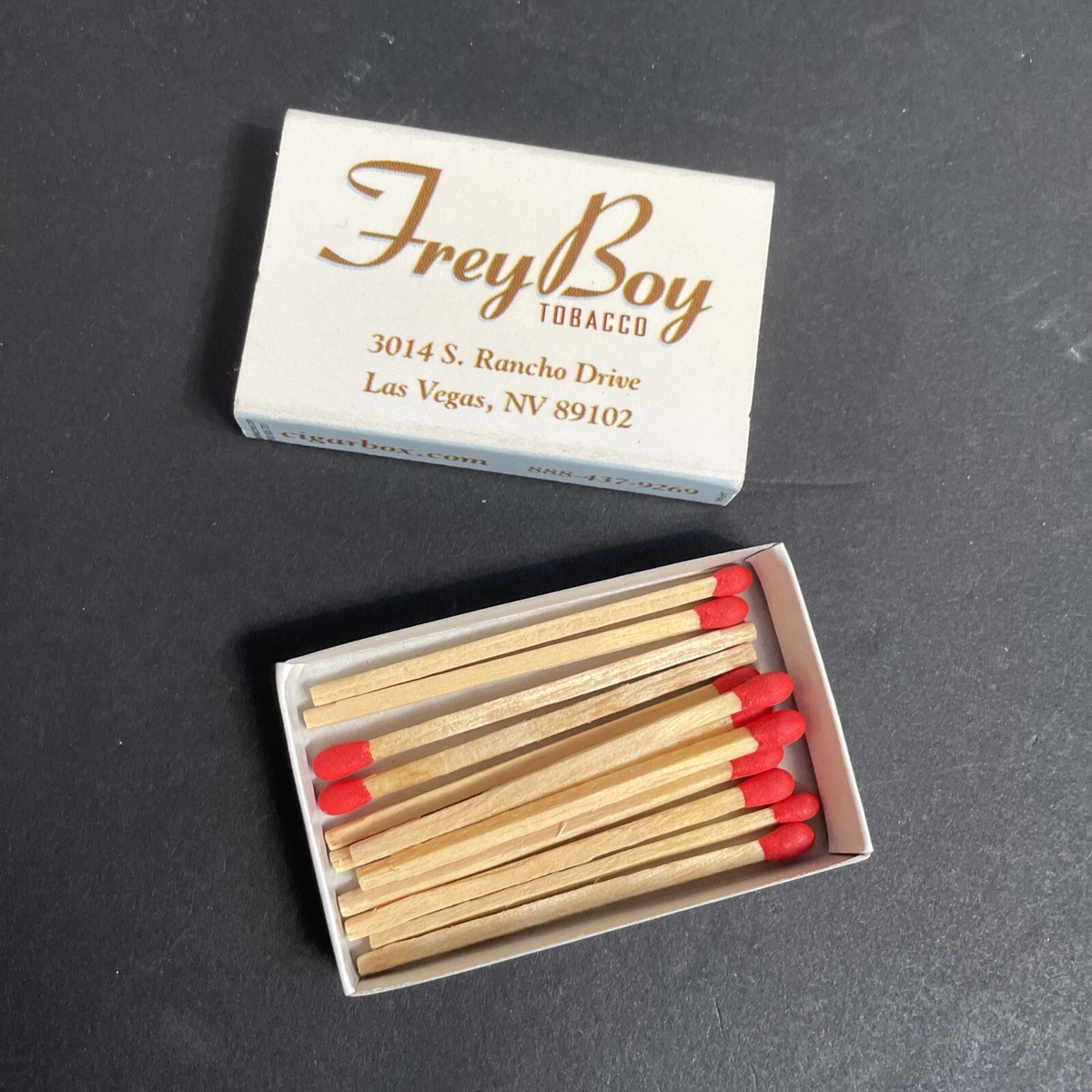 Vintage Frey Boy Tobacco Macanudo Matchbox Las Vegas Nevada Advertising  Matches
