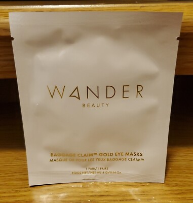 Wander Beauty Baggage Claim Gold Eye Masks - 1 Pair - NEW