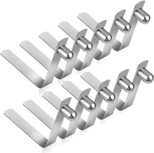 10 Pack Stainless Steel Tent Pole Clips Push Button Kayak Spring Snap Tube Clip