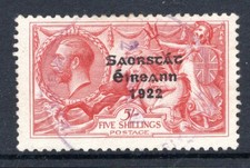 Ireland 1922-23 - Saorstat Eireann - Seahorses - 5/- Rose-carmine Used