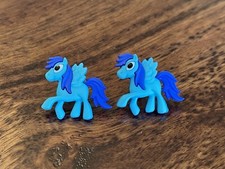 My Little Pony Blue Earrings MLP Horse Hypoallergenic Pierced Stud