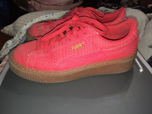 puma basket weave platform sneaker